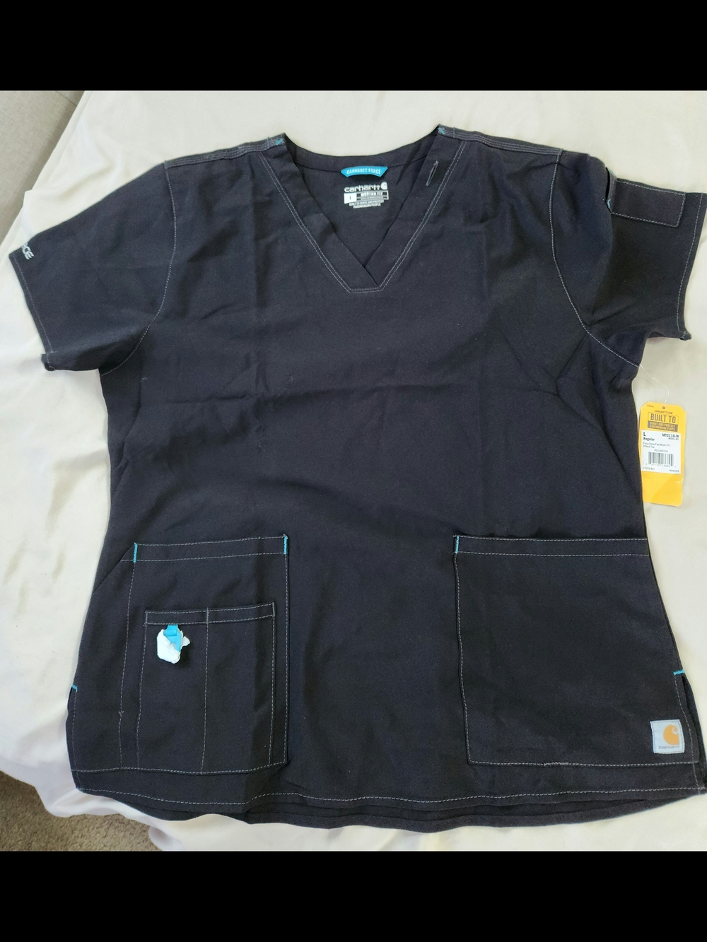 Carhartt Black Force Cross Flex Modern Fit V-Neck Scrub Top